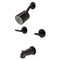 Kingston Brass KBX8145CML Two-Handle Tub and Shower Faucet, Oil Rubbed Bronze KBX8145CML - alternate 1